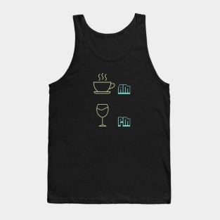 Coffee morning, wine night Tank Top